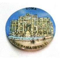 Calamita Magnete Resina"ROMA P.TONDO FONTANA DI TREVI" Fridge Magnet Souvenir