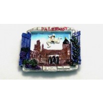 Calamita Magnete in Resina Souvenir Sicilia Vista Finestra Palermo Trinacria