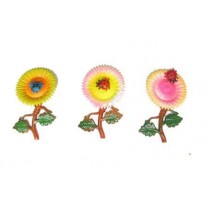 Calamita Magnete IN PLASTICA COCCINELLA SU GIRASOLE FRIDGE MAGNET SUNFLOWER