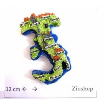 Souvenir From Italy Calamita Frigo Fridge Magnets ITALIA - MAPPA ITALIA ALTO RILIEVO