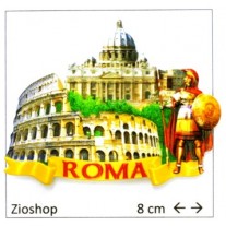 Calamita Frigo Magnete Resina "ROMA- COLOSSEO GLADIATORE VATICANO PRINT STYLE" Fridge Magnet From Italy