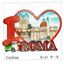 Calamita Frigo Magnete Souvenir "ROMA I LOVE ROMA PRINT PIAZZA DI SPAGNA VATICANO" Fridge Magnet From Italy