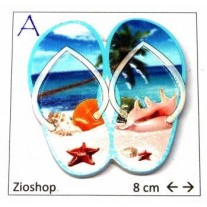 Calamita Magnete Frigo Fridge Magnets PRINT CIABATTINE MARE SOUVENIR
