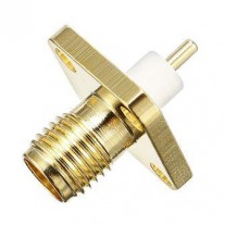 CONNETTORE COASSIALE RF SMA FEMMINA A PANNELLO FLANGIA PCB 4 FORI