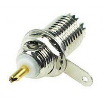 CONNETTORE COASSIALE MINI UHF A PANNELLO SALDARE BULKHEAD