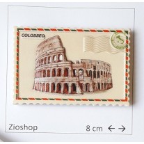 Calamita Magnete Francobollo Souvenir Roma Colosseo Fridge Magnet Stamp From Rome Italy