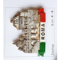 Calamita Frigo Magnete Veduta del Tevere con Castel Sant'Angelo e la Basilica di San Pietro Fridge Magnet From Italy