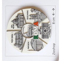 Calamita Magnete Frigo Souvenir Roma Monumenti Misti Tondo Fridge Magnet Italy Rome