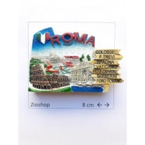 Calamita Magnete Frigo Souvenir Roma Indicazioni Monumenti Fridge Magnets