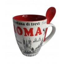 Tazza Mug con il cucchiaino Souvenir Ricordi Roma 4661