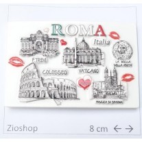 Calamita Magnete Souvenir Roma "Love Roma" in Resina Alto-Basso Rilievo Vaticano, Fontana di Trevi, Colosseo, Piazza di Spagna, La Bocca della Verita'. Effetto 3D.