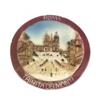 Calamita Magnete Resina"ROMA TONDO R.PIAZZA DI SPAGNA" Fridge Magnet Souvenir 