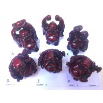 SET BUDDA  IN RESINA EFFETTO LEGNO EBANO CONFEZIONE DA 6 PEZZI