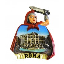 Calamita da Frigo Magnete Resina"ROMA GLADIATORE TREVI" Fridge Magnet Souvenir