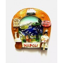 Calamita Magnete Resina"NAPOLI GOLFO FERRO DI CAVALLO" Fridge Magnet Souvenir