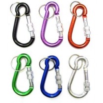  PORTACHIAVI Moschettoni Classici Portachiavi in Alluminio Forma "8" GRANDE CON VITE DI BLOCCO