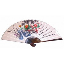 SPLENDIDO VENTAGLIO DA COLLEZIONE IN LEGNO - STOFFA XXL D:160cm VARI MODELLI DISPONIBILI