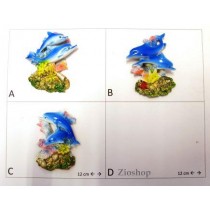 Calamita Magnete Frigo Fridge Magnets dolphin DELFINI CON CORALLO