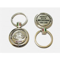 PORTACHIAVI SOUVENIR  "VATICANO JUBILEUM GIUBILEO TONDO" JUBILEE KEYCHAIN FROM ITALY