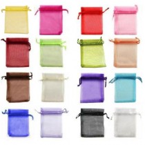 SACCHETTINI  ORGANZA  9x12 cm CONFETTI  BOMBONIERA PORTARISO MATRIMONIO BATTESIMO COMUNIONE EVENTI 