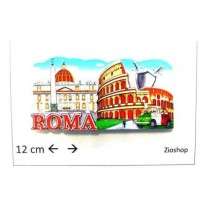 Calamita Frigo Magnete Resina "ROMA- PRINT VATICANO COLOSSEO SCUDO" Fridge Magnet  From Italy