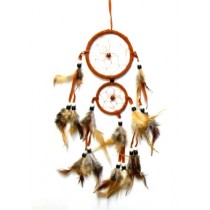 Acchiappasogni Colorato Con Piume Fatto a mano Stile Indios 2 CERCHI  9cm-6cm 6 colori 