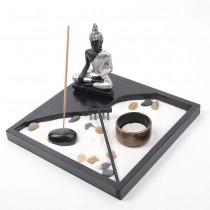 Giardino Zen  Buddha Meditazione Portacandela Bruciatore per Incenso Decorazione Rettangolare