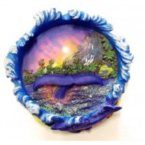 POSACENERE IN RESINA DIPINTA A MANO PINNA BALENA SOUVENIR MARE