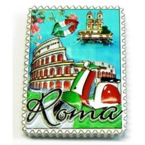 CALAMITA FRIGO MAGNETE SOUVENIR ITALIA ROMA KISS TRICOLORE COLOSSEO P.SPAGNA TRINITA' FRIDGE MAGNETS