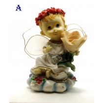 Statuette Angeli portacandela in Resina Natale. Idea Regalo H:14cm