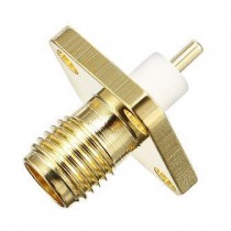 CONNETTORE COASSIALE RF SMA FEMMINA A PANNELLO FLANGIA PCB 4 FORI 