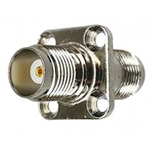 CONNETTORE COASSIALE ACCOPPIATORE TNC FEMMINA 4 FORI A FLANGIA PANNELLO  