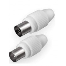 COPPIA DI CONNETTORI PAL ANTENNA TV MASCHIO/FEMMINA