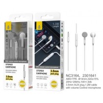 CUFFIE AURICOLARI STEREO CON MICROFONO COMPATIBILE SMARTPHONE TABLET JACK 3.5mm