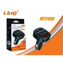 Trasmettitore Fm Bluetooth Per Auto 2 Porte Usb Led Tf Wma Mp3 Linq My2406