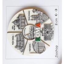 Calamita Magnete Frigo Souvenir Roma Monumenti Misti Tondo  Fridge Magnet Italy Rome