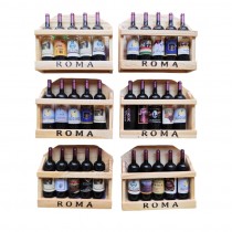 CALAMITA FRIGO 5 BOTTIGLIE LEGNO IDEA REGALO SOUVENIR ROMA