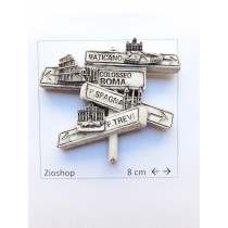 Calamita da Frigo Magnete Souvenir Roma Cartello Indicazioni 4 Monumenti Fridge Magnet Rome Italy