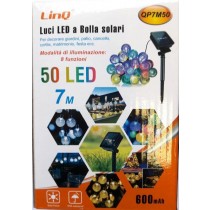 Catena Luci 50 LED energia Solare 7Mt Decorazione Esterno Balcone Giardino Veranda Festa Natale QP7M50 600mAh