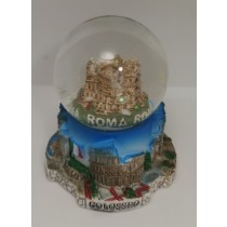 PALLA DI NEVE VETRO DI ROMA 4 MONUMENTI MISTI FONTANA DI TREVI COLOSSEO VATICANO PIAZZA DI SPAGNA SNOWBALL SOUVENIR FROM ROME 