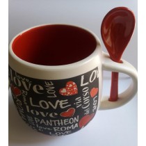 TAZZA GRANDE MUG CON CUCCHIAIO ROMA 5070