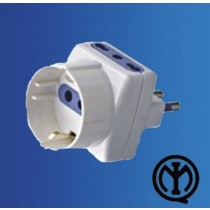 XSL1106 ADATTATORE 16A 3 PRESE 10/16A BIPASSO + 1 PRESA 10A SCHUKO   