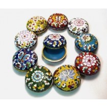 SPLENDIDI CONTENITORI PORTAGIOIE IN CLOISONNE DIAMETRO DA 6,5cm BASE 3,5cm H.3,2 cm