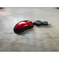 Mini Mouse Ottico 1600 dpi USB 2.0 Con Cavo USB Retrattile 1.2m