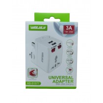 WOLULN ADATTATORE DA VIAGGIO 3A 100-250V CON DUE PORTE USB AS-51577