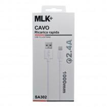 MLK+ CAVO USB A LIGHTNING 1m SA302 2.4A  