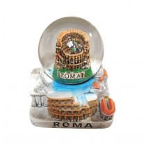 PALLA SFERA DI NEVE BOLLA VETRO ROMA COLOSSEO MEDIO BASE QUADRATO SOUVENIR ROME