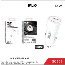 MLK+ CAR CHARGER FAST 18W USB + 30W PD 48W SC353 