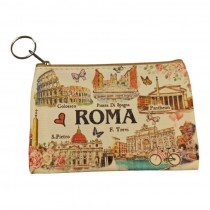 Borsellino Portamonete Cerniera Zip Souvenir Roma 6437