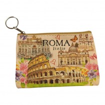 Borsellino Portamonete Cerniera Zip Souvenir Roma 6439